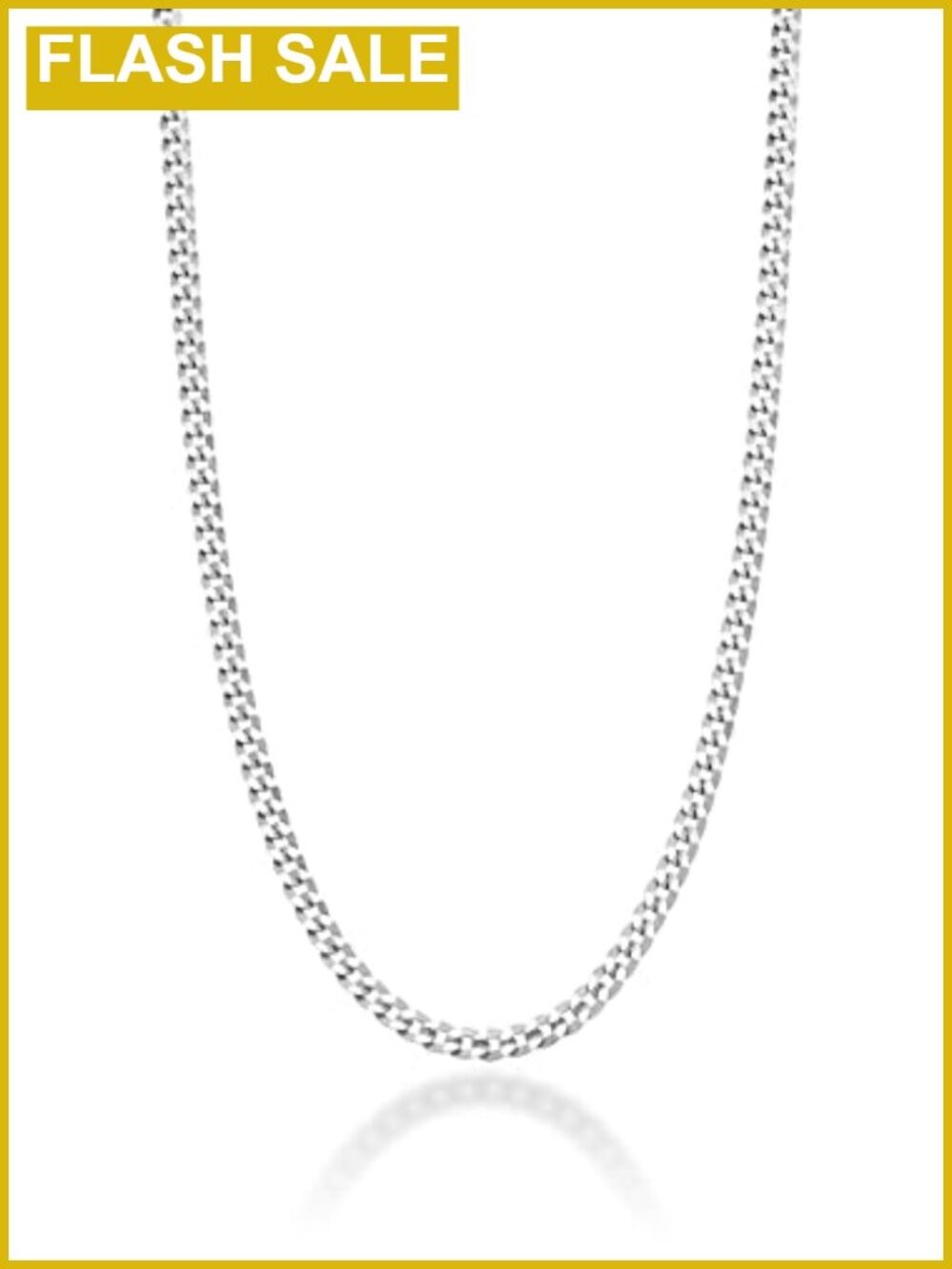 925 Sterling Silver 2.3mm Curb Cuban Link Chain Necklace Italy